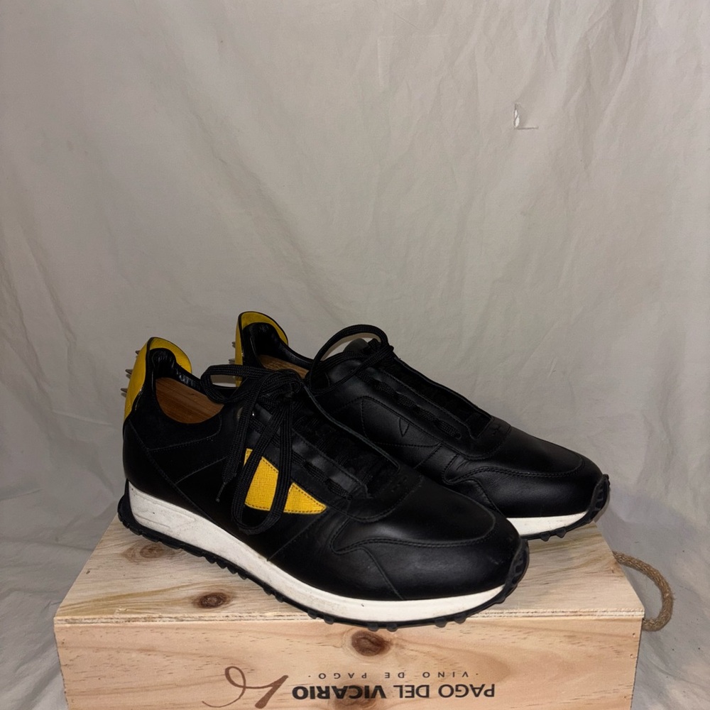 FENDI Monster Motif Leather Sneakers #fendi #luxury #shoes #lifestyle #style